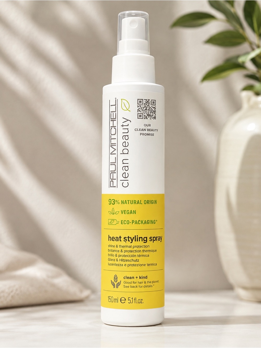 NEW Paul Mitchell Clean Beauty Heat Styling Spray 150ml Heat Protectant